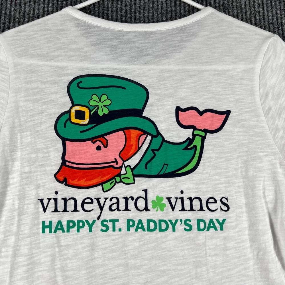 Vineyard Vines Womens Shirt XS Extra Small St. Patrick's Day Leprechaun‎ White